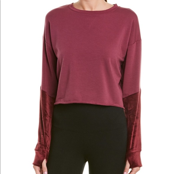 Splendid maroon velvet cropped sweatshirt - Picture 10 of 11
